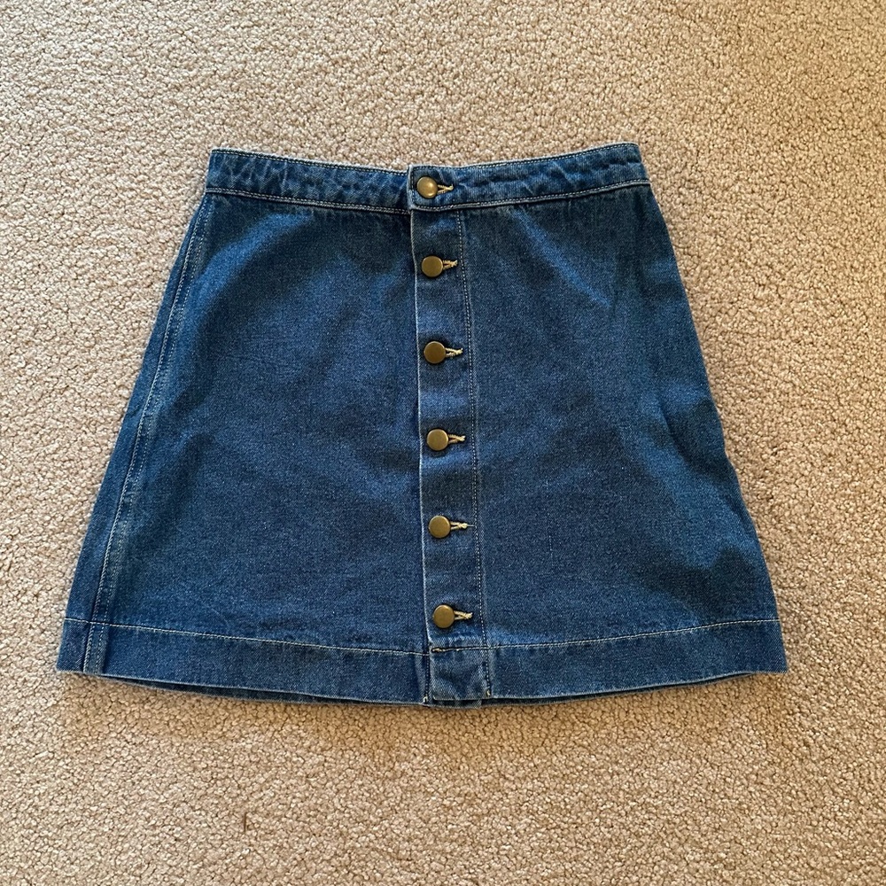 American Apparel Denim Skirt with Buttons